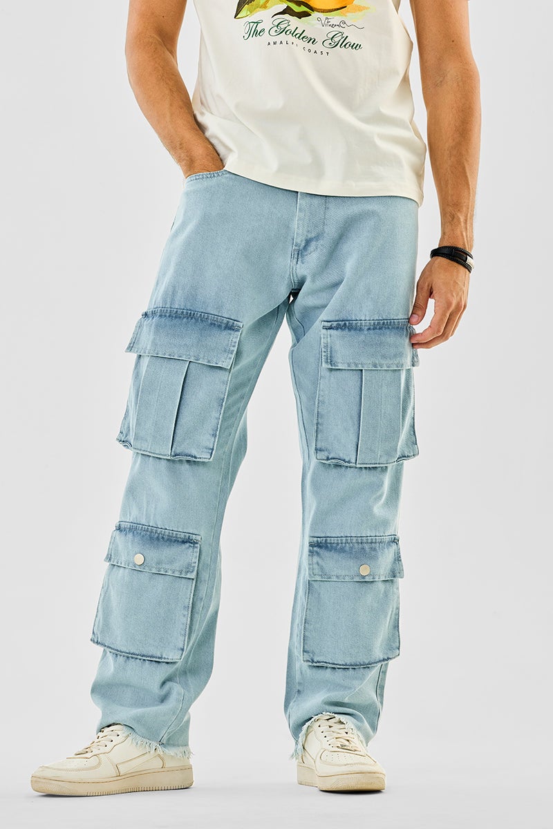 SNITCH 8 Pocket Baggy Cargo Jeans - Image 1