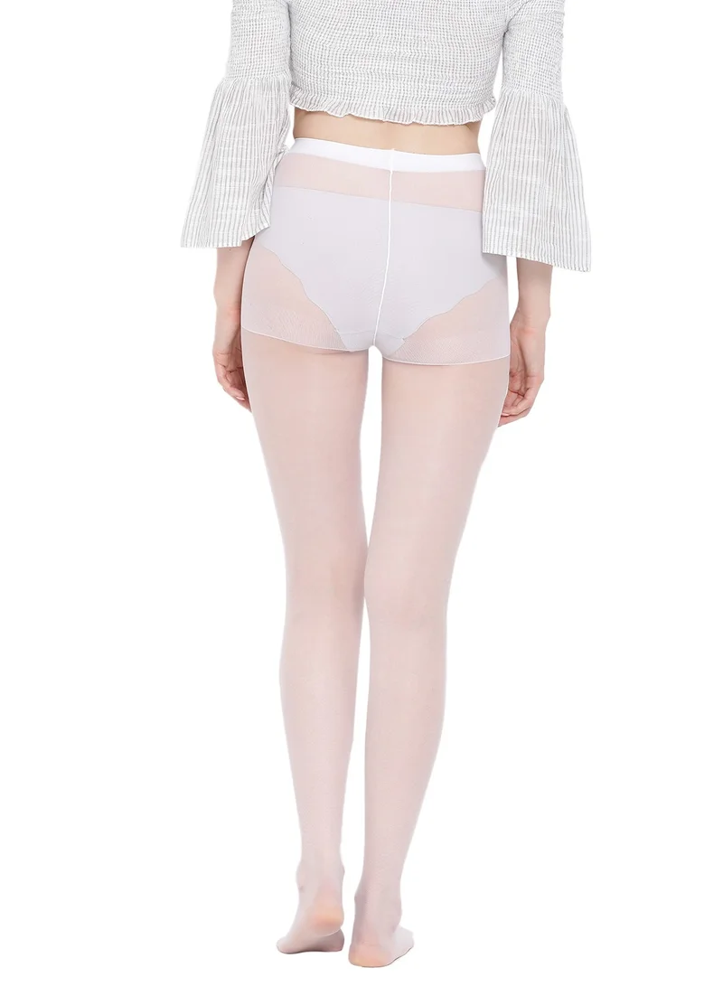 BYC WOMEN'S PANTYHOSE STOCKING - FREE SIZE - WHITE (PACK OF 3)