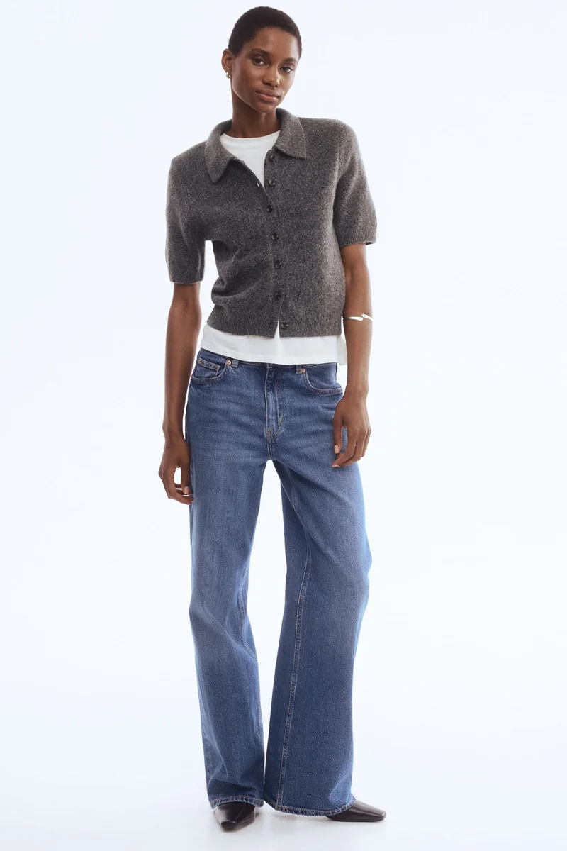 H&M Short-sleeved collared cardigan