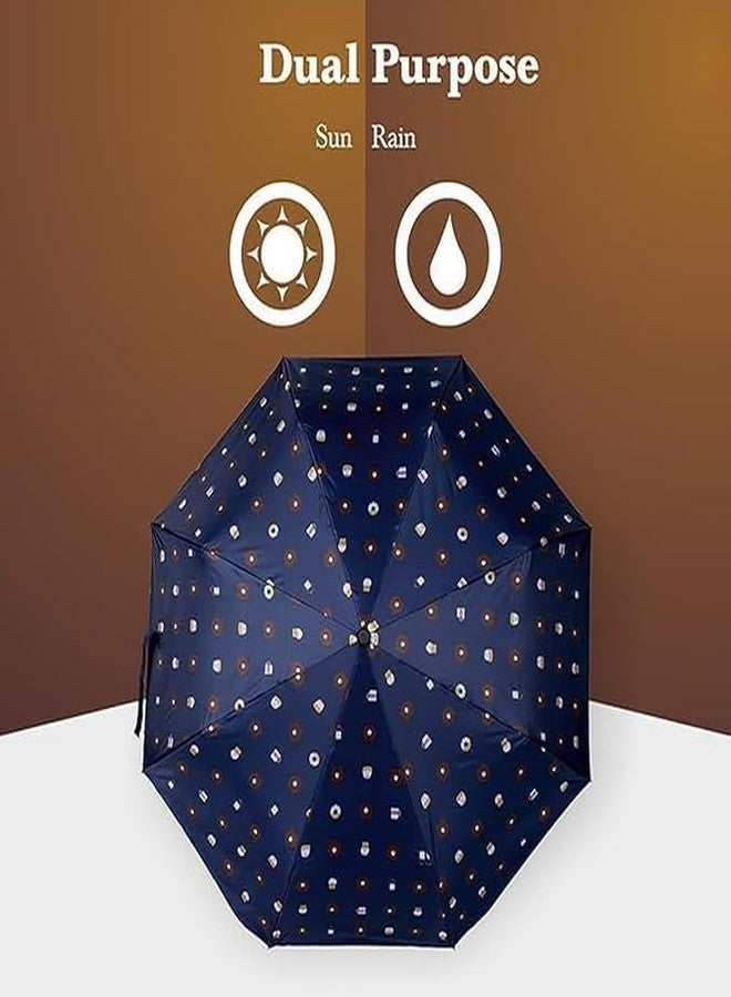Packcy Bear Cartoon Print 3-Fold Automatic Open & Close Umbrella | Compact Travel Umbrella for Men & Women | Heavy Duty Windproof Design with Black Coating UV Sunscreen Sunshade - Image 4