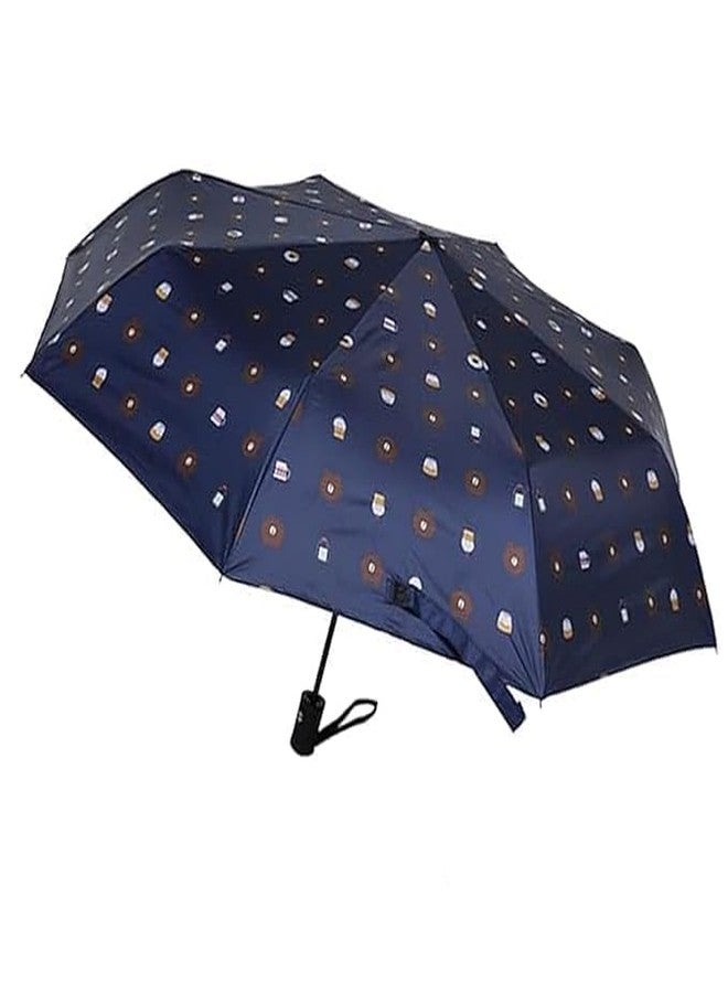 Packcy Bear Cartoon Print 3-Fold Automatic Open & Close Umbrella | Compact Travel Umbrella for Men & Women | Heavy Duty Windproof Design with Black Coating UV Sunscreen Sunshade - Image 1