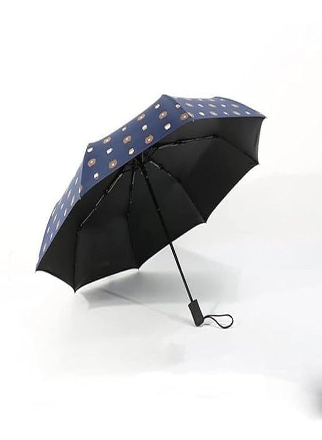 Packcy Bear Cartoon Print 3-Fold Automatic Open & Close Umbrella | Compact Travel Umbrella for Men & Women | Heavy Duty Windproof Design with Black Coating UV Sunscreen Sunshade - Image 2