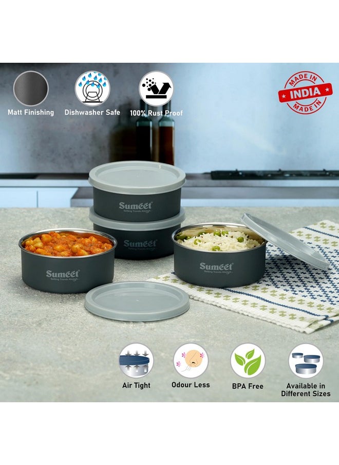 Sumeet Microwave Safe Stainless Steel Air Tight & Leak Proof Lunch Boxes/Storage Containers with Lids for Kitchen/Office/School, 420ml, set of 4, Grey - pzsku/Z2DF726CBA99B90A44075Z/45/_/1737721199/dc7d65b8-b53d-4c39-8288-e8998188dc1e