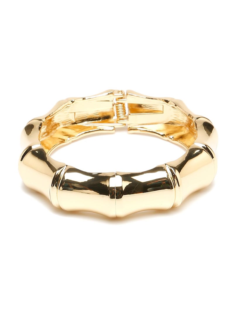 YouBella Jewellery Stylish latest Gifts Gold Plated Bold Look Celebrity Inspired Cuff Bracelet for Girls and Women (Style 1) - Image 3