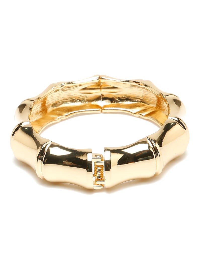 YouBella Jewellery Stylish latest Gifts Gold Plated Bold Look Celebrity Inspired Cuff Bracelet for Girls and Women (Style 1) - Image 4