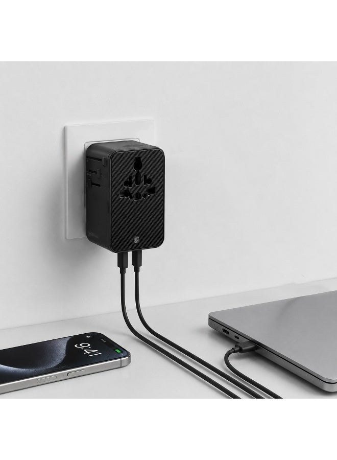 FIFTH ELEMENT ROAM 70W GaN Universal Travel Adapter with 2×USB-C & 2×USB-A, Compact Multi-Port Fast Charger – Black - Image 5