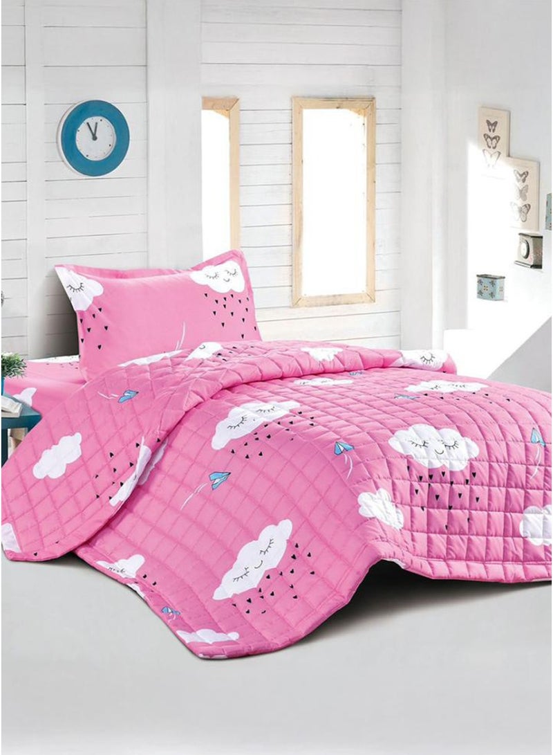 Ming Li Kids' Summer Quilted Bedspread with Square Stitch Design | 3-Piece Set | Comforter 170×220 cm | Fitted Sheet 140×200 cm | Suitable for Everyday Use - Image 1