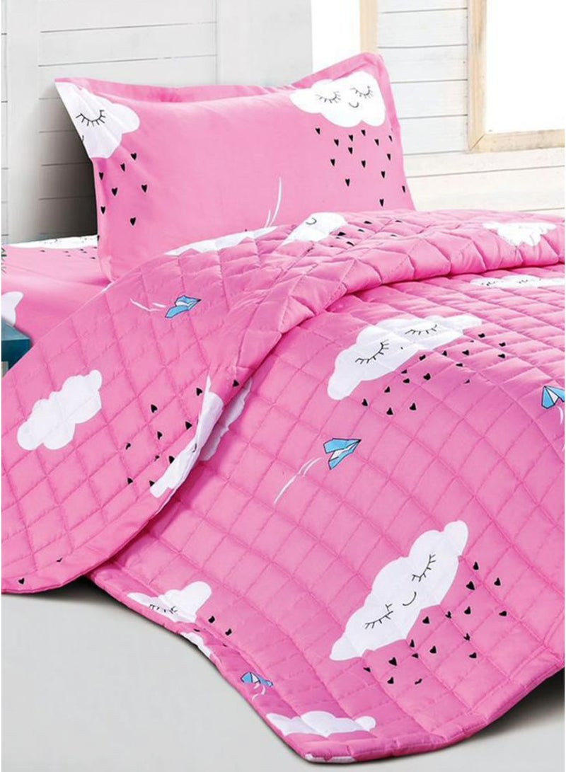 Ming Li Kids' Summer Quilted Bedspread with Square Stitch Design | 3-Piece Set | Comforter 170×220 cm | Fitted Sheet 140×200 cm | Suitable for Everyday Use - Image 2