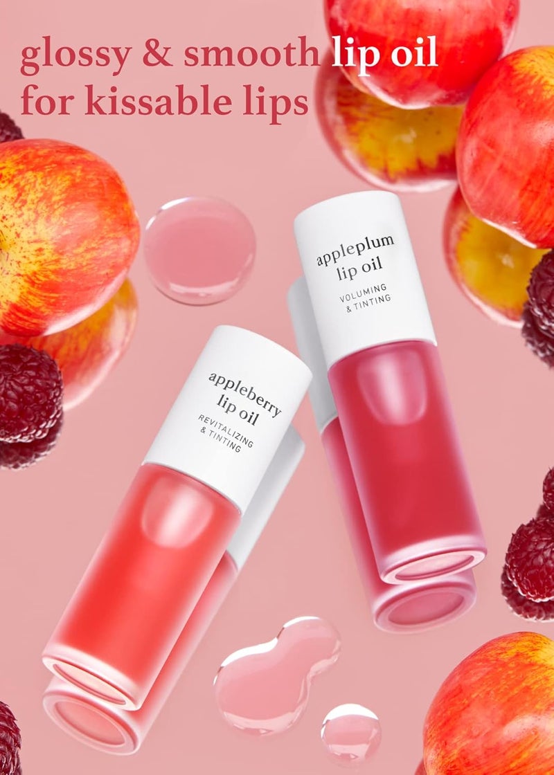 Korean Lip Oil Set - Appleberry & Appleplum - Plumping Tinted Gloss | 24HR Hydration, Moisturizing Lip Oil, Natural Lip Plumping Effect, Waterproof Wear, Glossy Finish, Gift Stocking Stuffers - Image 4