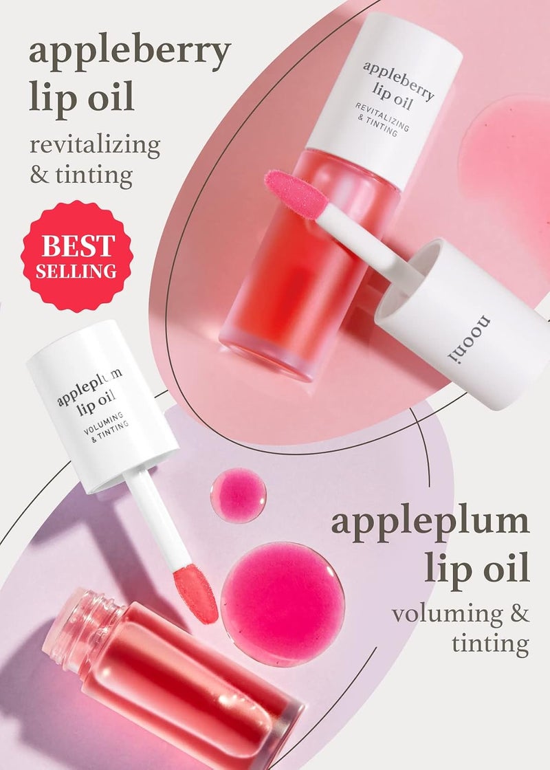 Korean Lip Oil Set - Appleberry & Appleplum - Plumping Tinted Gloss | 24HR Hydration, Moisturizing Lip Oil, Natural Lip Plumping Effect, Waterproof Wear, Glossy Finish, Gift Stocking Stuffers - Image 2