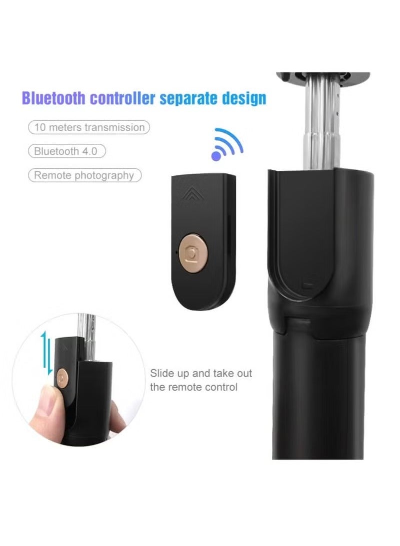 TIGER K07 Integrated Tripod Bluetooth 4.0 Wireless Selfie Stick for Smartphones | Foldable Alloy Camera Stand with Detachable Remote Shutter | Lightweight Extendable Selfie Tripod with 360° Rotation | Stable Phone Holder for Travel, Vlogging & Video Calls - Image 2