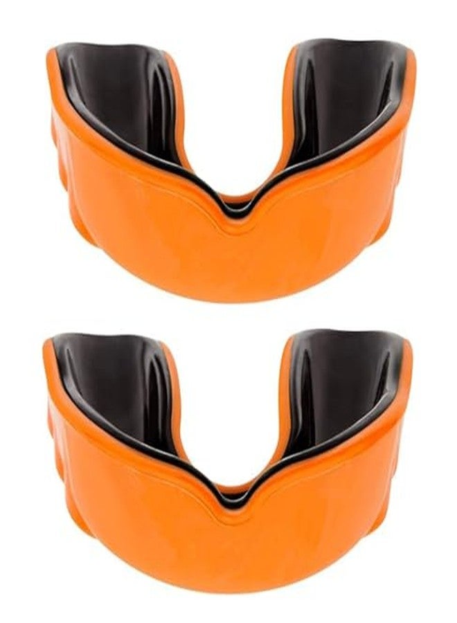 DRANGE واقي فم DRANGE مزدوج الطبقات، حماية فائقة، للبالغين والصغار من عمر 10 سنوات فما فوق، مع حافظة، مناسب للملاكمة، وفنون القتال المختلطة، والملاكمة التايلاندية، وفنون الدفاع عن النفس، والهوكي، وجميع الرياضات الاحتكاكية، باللون البرتقالي. - Image 2