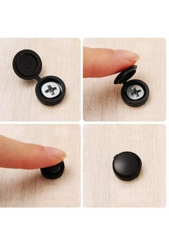 Y&D Screw Cover Caps Hinged Plastic Fold Snap Covers Washer Flip Tops Protective Furniture Hardware Screws Decor 100 Pieces, Black  - Image 5