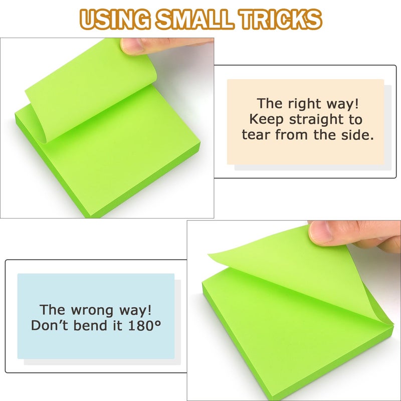 Winner Aura Pop Up Sticky Notes 3x3 inch Bright Colors Self-Stick Pads 6 Pads/Pack 100 Sheets/Pad Total 600 Sheets - Image 4
