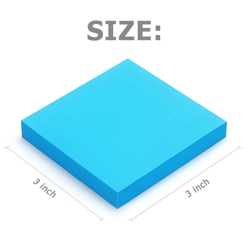 Winner Aura Pop Up Sticky Notes 3x3 inch Bright Colors Self-Stick Pads 6 Pads/Pack 100 Sheets/Pad Total 600 Sheets - Image 2
