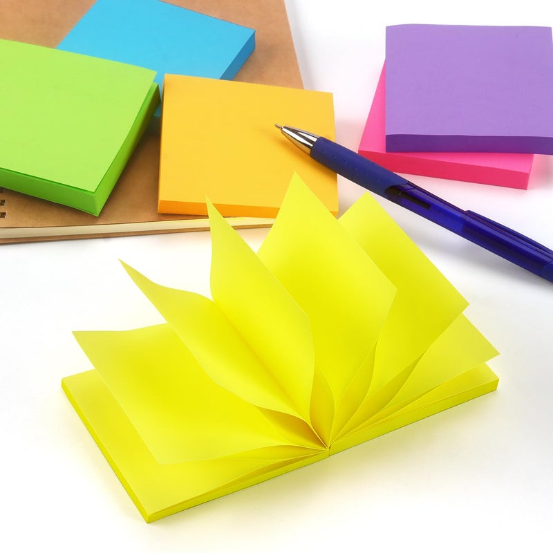 Winner Aura Pop Up Sticky Notes 3x3 inch Bright Colors Self-Stick Pads 6 Pads/Pack 100 Sheets/Pad Total 600 Sheets - Image 5