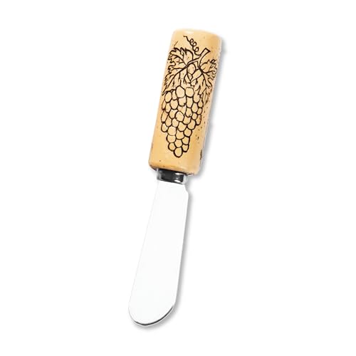 Wine Things Grape Wine Cork Cheese Spreaders, Hand-Painted Resin Handles with Stainless Steel Blades for Spreading Cream Cheese, Butter, Jam, or Sandwich, Set of 4 - Image 4