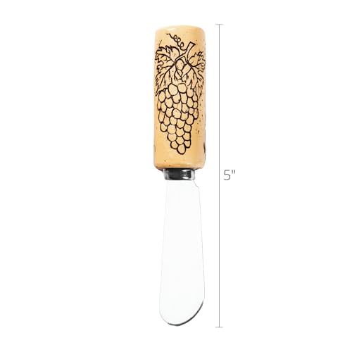 Wine Things Grape Wine Cork Cheese Spreaders, Hand-Painted Resin Handles with Stainless Steel Blades for Spreading Cream Cheese, Butter, Jam, or Sandwich, Set of 4 - Image 2
