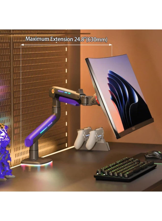 NB ERGONOMIC NB ERGONOMIC G60 RGB Gaming Monitor Arm 32 to 60 inch, Heavy Duty Stand up to 20 kg  - Image 3