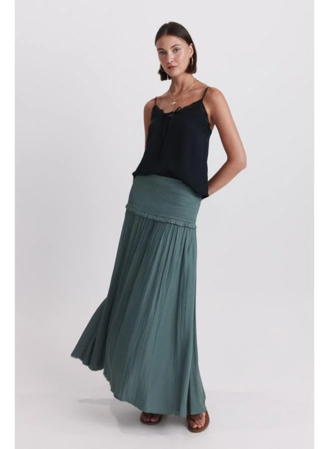 Springfield Pleated honeycomb midi skirt