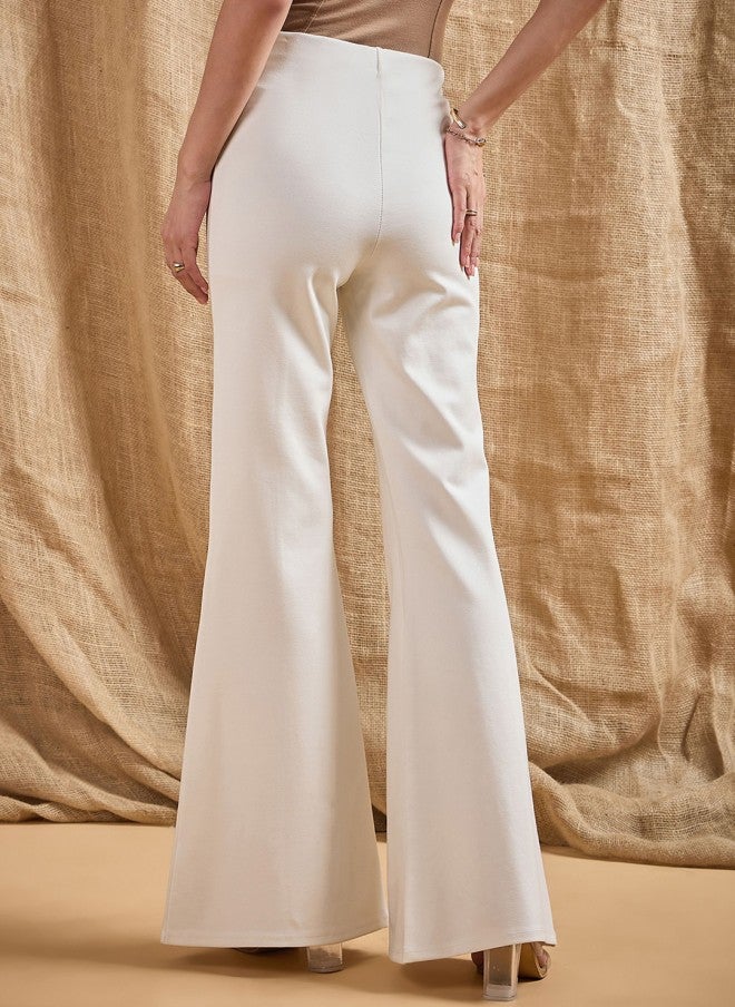 SASSAFRAS Smart Flared High-Rise Trousers for Women - Image 3