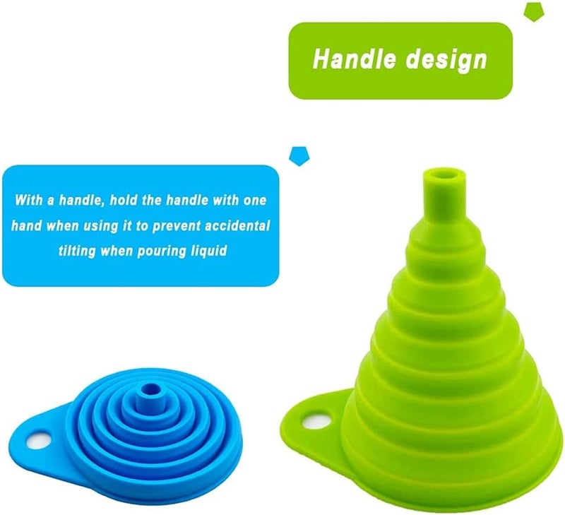 ELECDON Kitchen Funnel, Food Grade Silicone Collapsible Kitchen Funnel, Food Grade Funnels for Filling Bottles, Powder Transfer, Large Wide Mouth Canning Funnel, Small Funnel, Kitchen Gadgets (Black) - Image 3