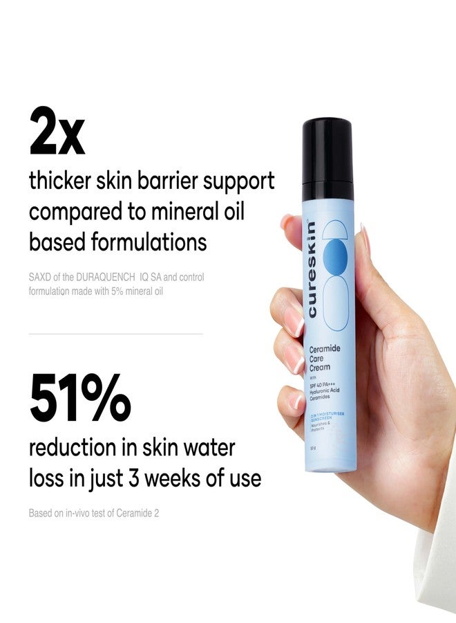 Cureskin Ceramide Moisturizer SPF 40 PA+++ Skin Barrier Repair Face Moisturizer for Men and Women | Hyaluronic Acid Moisturizer for Face | Anti Aging Cream for Women and Men, 1.76 Ounce (Pack of 2 - Image 4