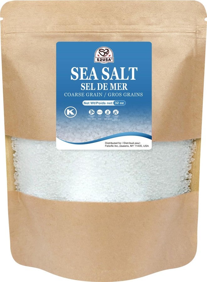 52USA Sea Salt, 2lb - 32oz (1 Pack), Coarse Grain, Salt Grinder Refill, Perfect Coarse Sea Salt For Cooking, All Natural Sea Salt - Image 1