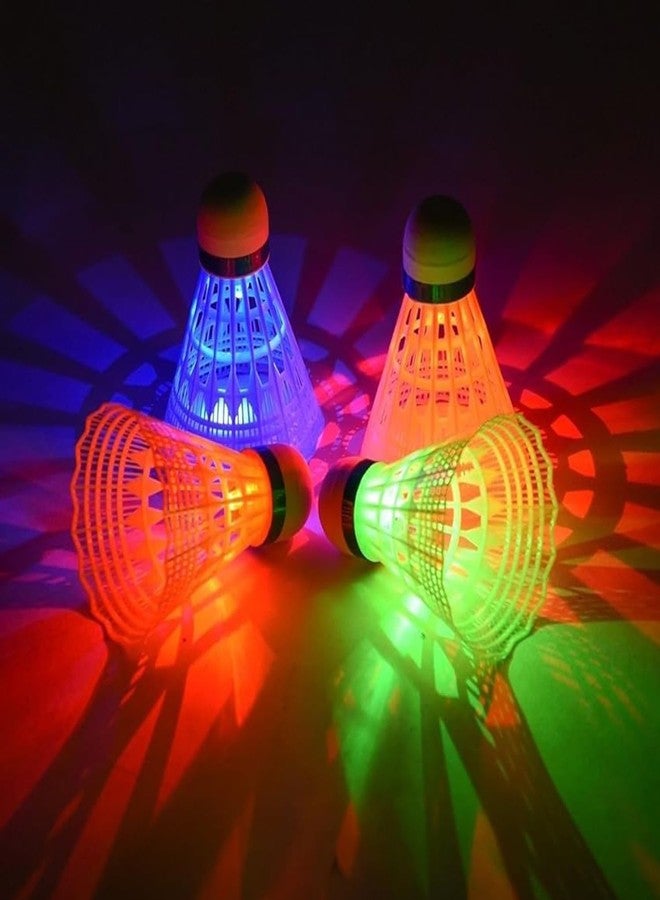 ZHENAN LED Badminton Shuttlecocks,Colourful Lighting Badminton Birdies,Plastic Nylon Shuttlecock,Glow in The Dark Birdie Balls for Outdoor Indoor Sport Activities (Nylon_4pcs) - Image 4