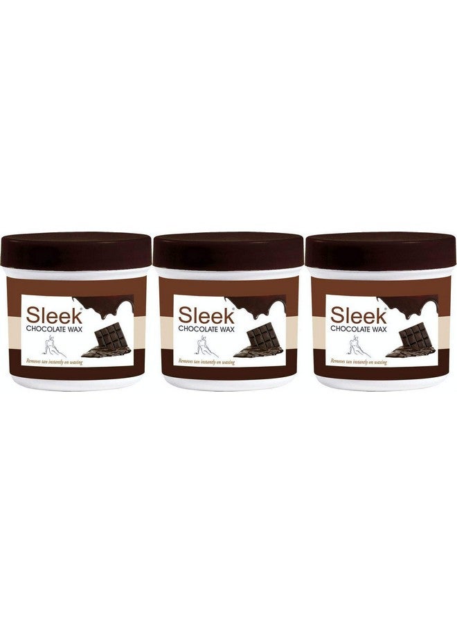 Sleek Chocolate Wax-Removes Tan Instantly On Waxing Pack of 3(Each 250g)