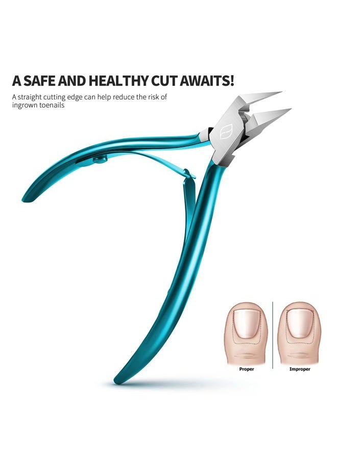 FERYES Toenail Clipper Straight Blade for Ingrown and Thick Nails - Stainless Steel and Sharp Pointed Tip Ingrown Nail Clipper – Wide Jaw Toe Nail Cutter Podiatry Tool - Image 2