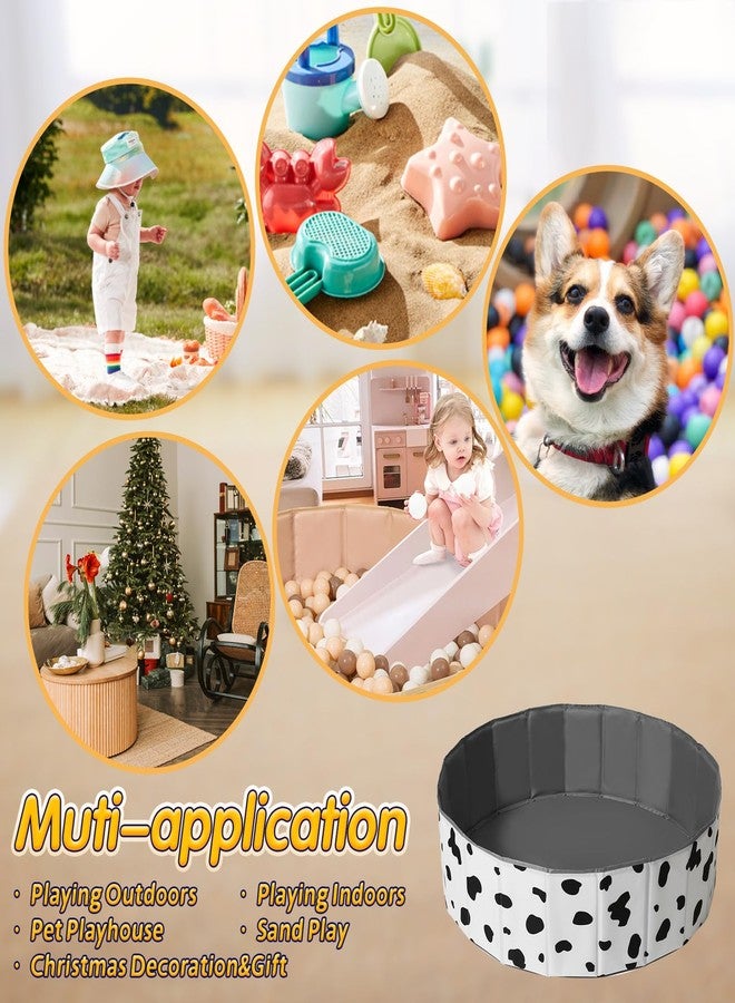 TRENDPLAY حوض كرات للأطفال الصغار من عمر 1-3 سنوات، خيمة لعب قابلة للطي مع حوض كرات، بيت لعب للأطفال مع حقيبة تخزين، مناسب للأولاد والبنات والكلاب والقطط (الكرات غير متضمنة)، بقرة - Image 3
