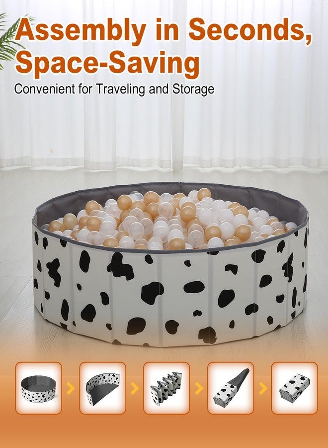 TRENDPLAY حوض كرات للأطفال الصغار من عمر 1-3 سنوات، خيمة لعب قابلة للطي مع حوض كرات، بيت لعب للأطفال مع حقيبة تخزين، مناسب للأولاد والبنات والكلاب والقطط (الكرات غير متضمنة)، بقرة - Image 4