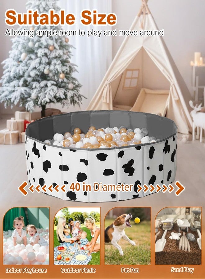 TRENDPLAY حوض كرات للأطفال الصغار من عمر 1-3 سنوات، خيمة لعب قابلة للطي مع حوض كرات، بيت لعب للأطفال مع حقيبة تخزين، مناسب للأولاد والبنات والكلاب والقطط (الكرات غير متضمنة)، بقرة - Image 5