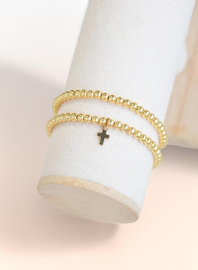 Glowave Cross Bracelet for Women, Beaded Christian Bracelets Gold, Christian Jewelry Gifts for Women - Image 3