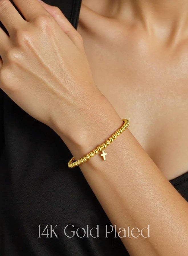 Glowave Cross Bracelet for Women, Beaded Christian Bracelets Gold, Christian Jewelry Gifts for Women - Image 5