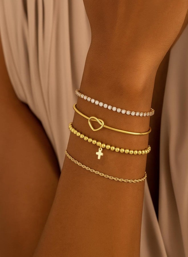 Glowave Cross Bracelet for Women, Beaded Christian Bracelets Gold, Christian Jewelry Gifts for Women - Image 4