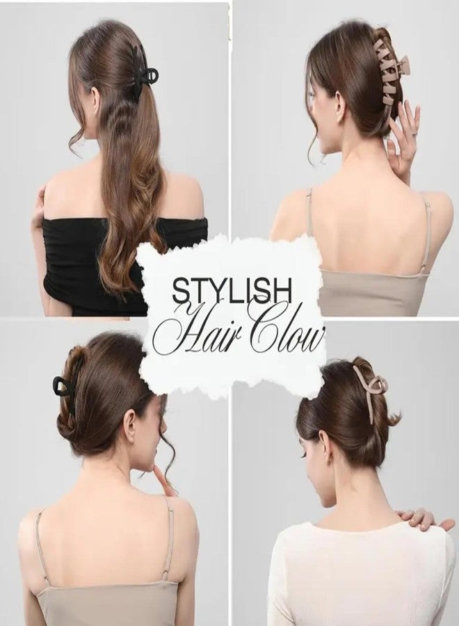 Bakefy-6 Pcs Hair Accessories for Women - Hair Clips for Women, Flower Claw Clip, Clutchers for Hair, Clip Coupanas, Aesthetic Claw Clips, Hair Clutcher for Women, Large Medium Small Hair Claw Clips, Metal & Plastic Banana Clips, Matte Jelly Clear Hair Clutches, Big Claw Clips for Thick Hair, Small Size Hair Claws - Image 4