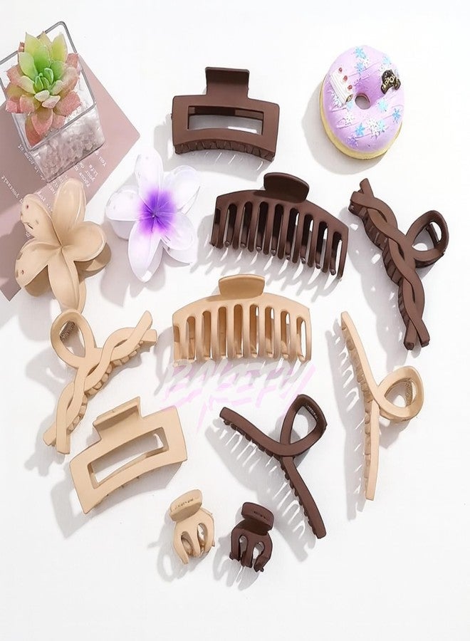 Bakefy-6 Pcs Hair Accessories for Women - Hair Clips for Women, Flower Claw Clip, Clutchers for Hair, Clip Coupanas, Aesthetic Claw Clips, Hair Clutcher for Women, Large Medium Small Hair Claw Clips, Metal & Plastic Banana Clips, Matte Jelly Clear Hair Clutches, Big Claw Clips for Thick Hair, Small Size Hair Claws - Image 1