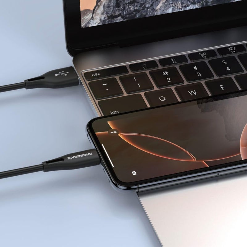 ريفرسونج كابل من USB-A إلى Lightning بطول 1 متر، كابل شحن سريع للآيفون 2.4A، نقل بيانات بسرعة 480 ميجابت/ثانية، مادة TPE متينة، عمر انحناء يزيد عن 5000 مرة، سلك شحن للآيفون/الآيباد، CL92 - Image 1