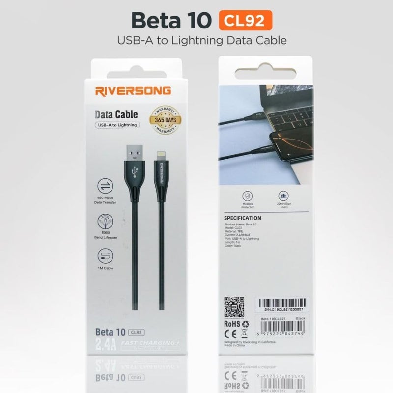 ريفرسونج كابل من USB-A إلى Lightning بطول 1 متر، كابل شحن سريع للآيفون 2.4A، نقل بيانات بسرعة 480 ميجابت/ثانية، مادة TPE متينة، عمر انحناء يزيد عن 5000 مرة، سلك شحن للآيفون/الآيباد، CL92 - Image 2