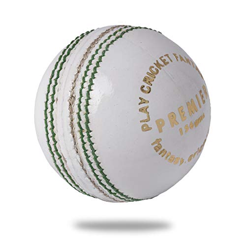 Cricnix Cricket Ball Premier White Leather 5.5oz (1-Pack) for Seniors Match - Image 1