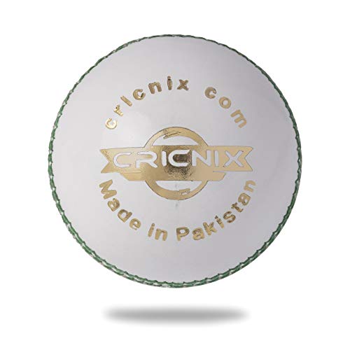 Cricnix Cricket Ball Premier White Leather 5.5oz (1-Pack) for Seniors Match - Image 3