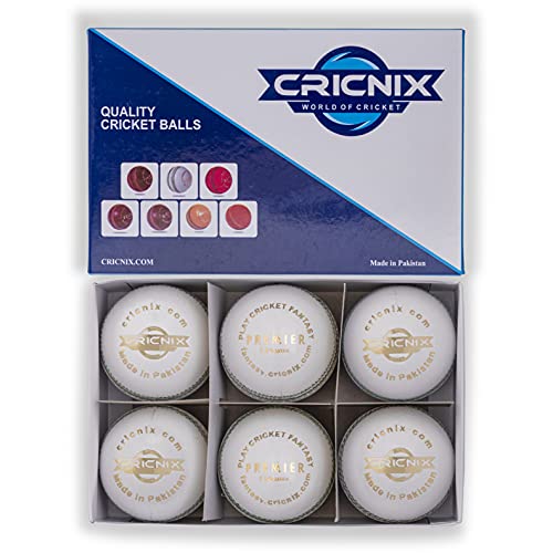 Cricnix Cricket Ball Premier White Leather 5.5oz (1-Pack) for Seniors Match - Image 5