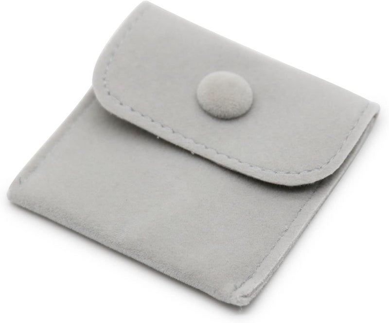 Hsiwto Pack of 10 Velvet Jewelry Pouch Storage Bags Portable Jewelry Gift Bag With Snap Button, Small Gray - Image 4