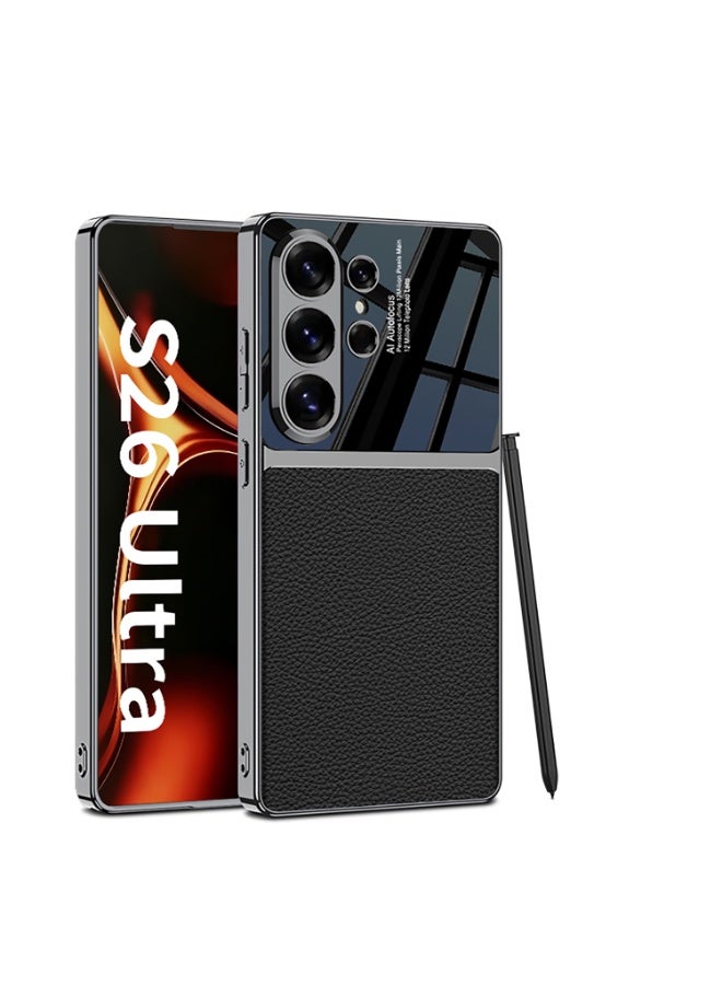 GKK Luxury Case for Samsung Galaxy S26 Ultra (2026) ,Polycarbonate and Leather Electroplated Ultra-Thin, Anti-Drop, All-Round Protection Phone Cover Support Wireless Charging with Pen Slot Design - Pen NOT Included - Image 1