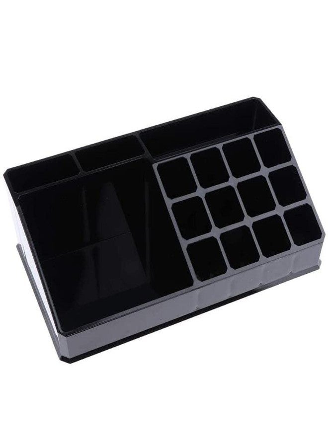 MOHAK 16 Compartment Cosmetic Makeup Organizer Lipstick Jewelry Lip Gloss Display Stand Storage Box Black - Image 1