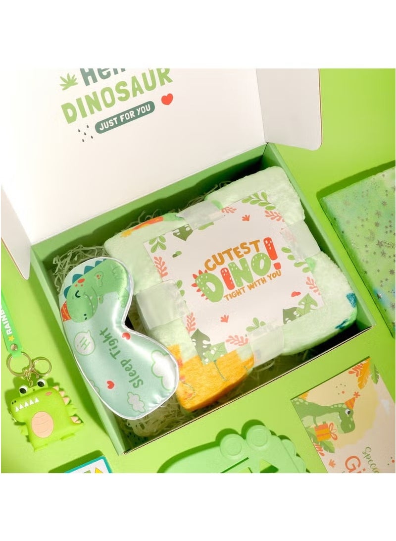 Arabest Dinosaur Toy for Kids,Dinosaur Gift Box Set for Boys,Kids Gifts with Dinosaur Blanket Backpack Eye Mask Tumbler and Toys,Dinosaur Toys Christmas Birthday Gifts,Educational Toys Birthday Gift Set for Boys Aged 3-12 (Green)  - Image 3