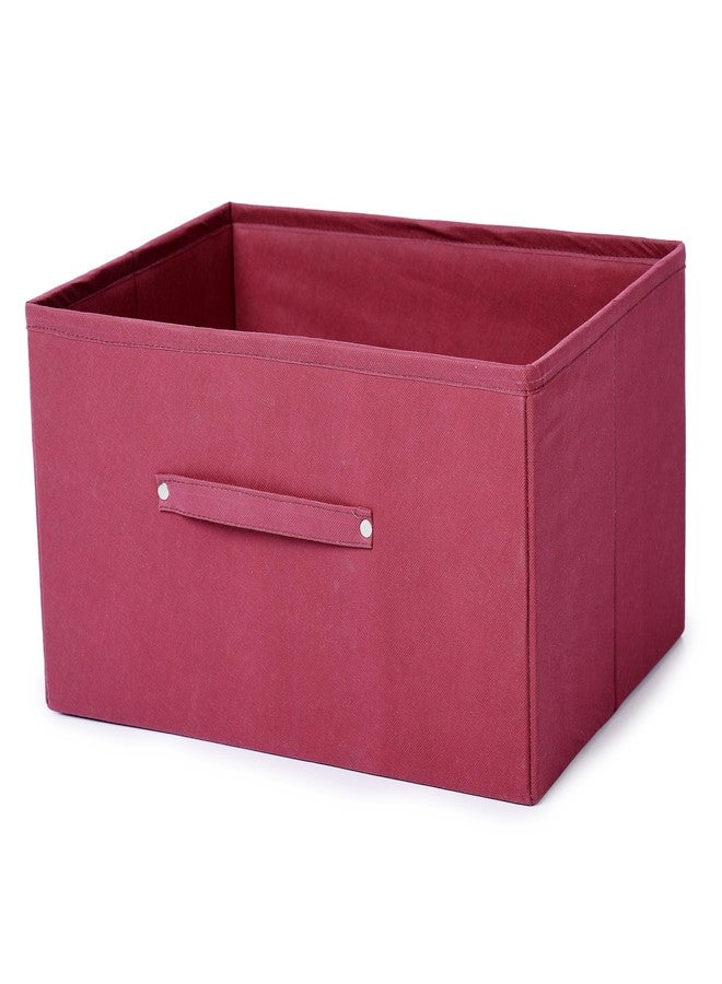 SHREY CREATION Foldable Clothes Storage Box – Large Capacity Fabric Organizer for Wardrobe, Closet Under Bed | Non Woven Storage Bins Basket with Handles for Clothes, Toys (Mehroon, Pack Of 1) - Image 3