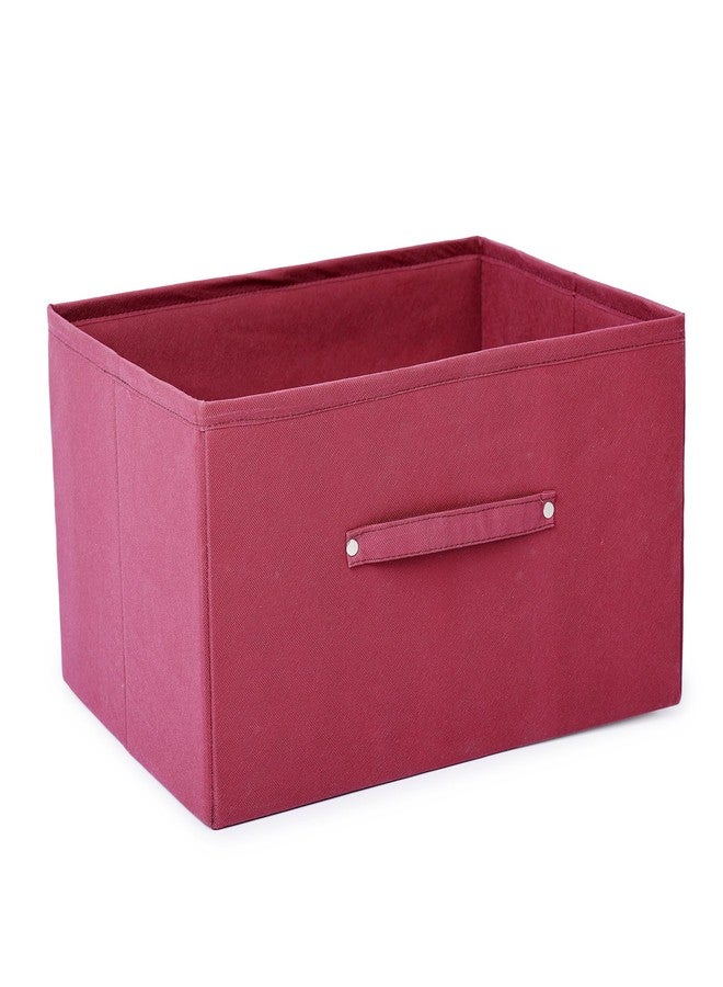 SHREY CREATION Foldable Clothes Storage Box – Large Capacity Fabric Organizer for Wardrobe, Closet Under Bed | Non Woven Storage Bins Basket with Handles for Clothes, Toys (Mehroon, Pack Of 1) - Image 1